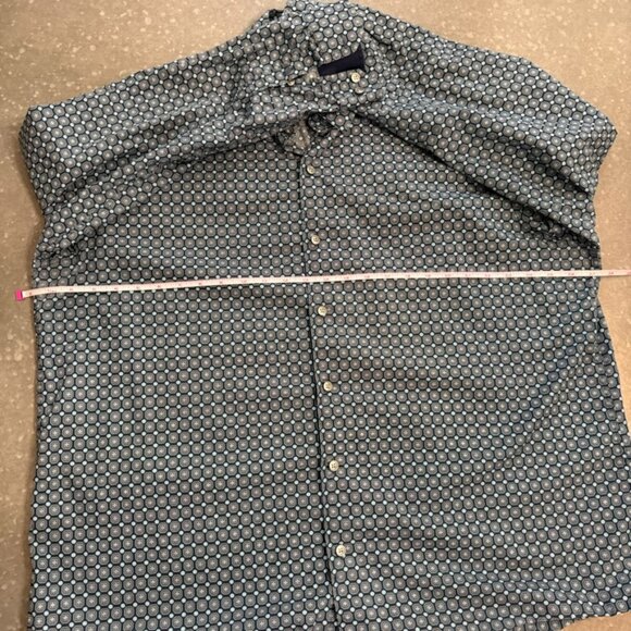 Tasso Elba Geometric Print Button-Down Shirt – Size XXL (18–18.5) - Picture 6 of 7